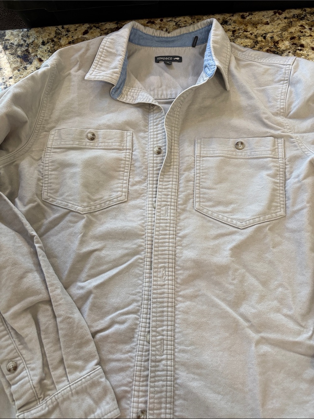 Toad&Co Men's Light Gray Button-Front Shirt Jacket